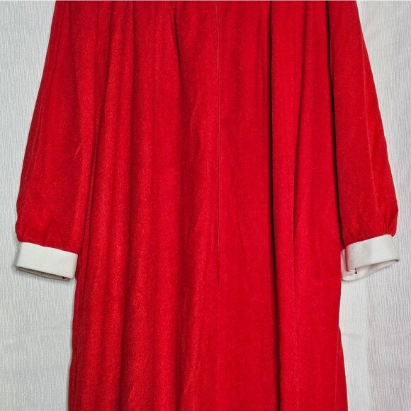 Katz Vintage 70's Embroidered Strawberries Christmas Red Zip Front Robe Size XL - Picture 4 of 12